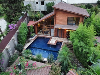 اجاره ویلا چوبی با استخر روباز رامسر