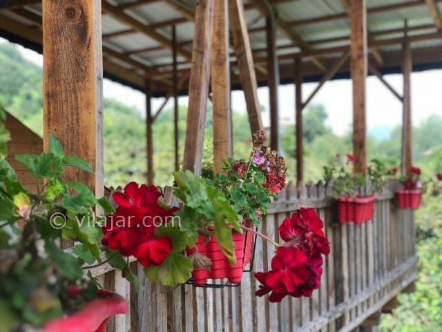 عکس شماره 496533 - ویلا چوبی استخردار جنگل دالخانی - تلفیق چوب و گل در تراس ویلا