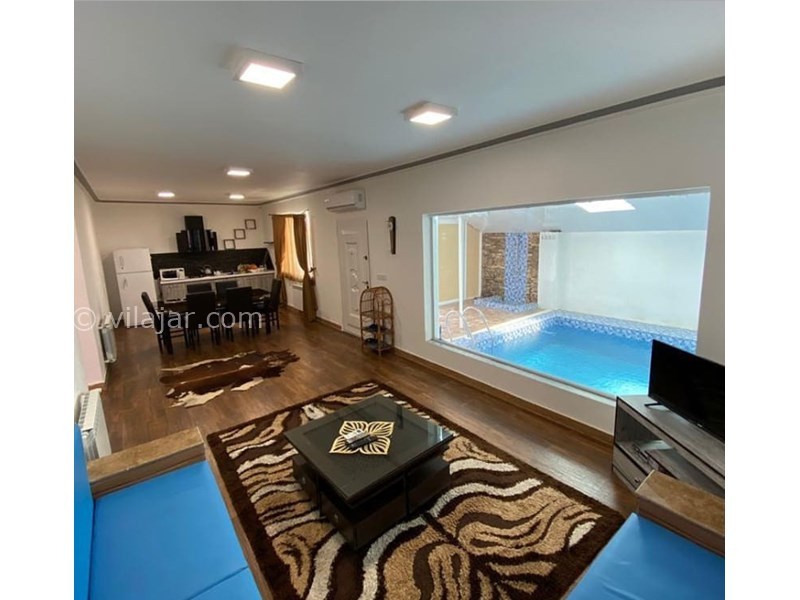 عکس شماره 563818 - اجاره ویلا منطقه آزاد انزلی استخردار - نماي هال مشرف به استخر