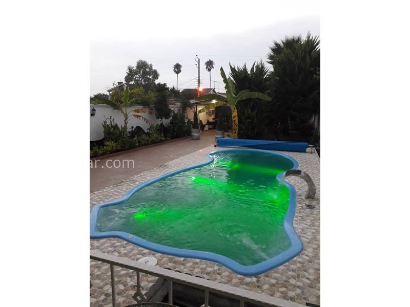 عکس شماره 631251 - اجاره ویلا با استخر در صفاییه بابلسر - نور پردازی استخر