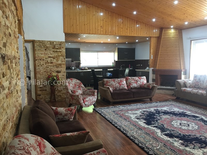 عکس شماره 676633 - اجاره ویلا نزدیک محمودآباد - نمایی از پذیرایی و آشپزخانه