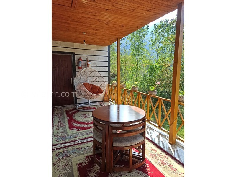 عکس شماره 678206 - اجاره ویلا جنگلی روستایی ماسال - تراس ویلا همراه میز چای و تاب