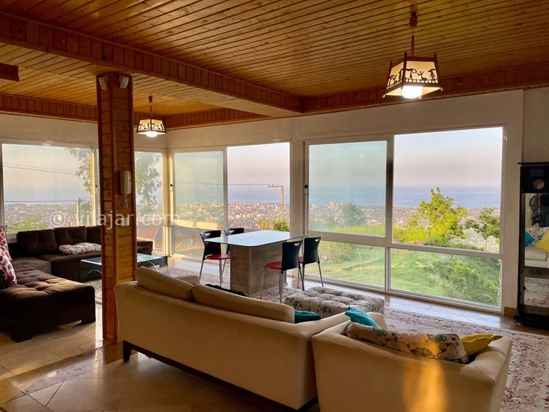 عکس شماره 710680 - اجاره ویلا در بام رامسر - پذیرایی طبقه دوم با نما شیشه ایی