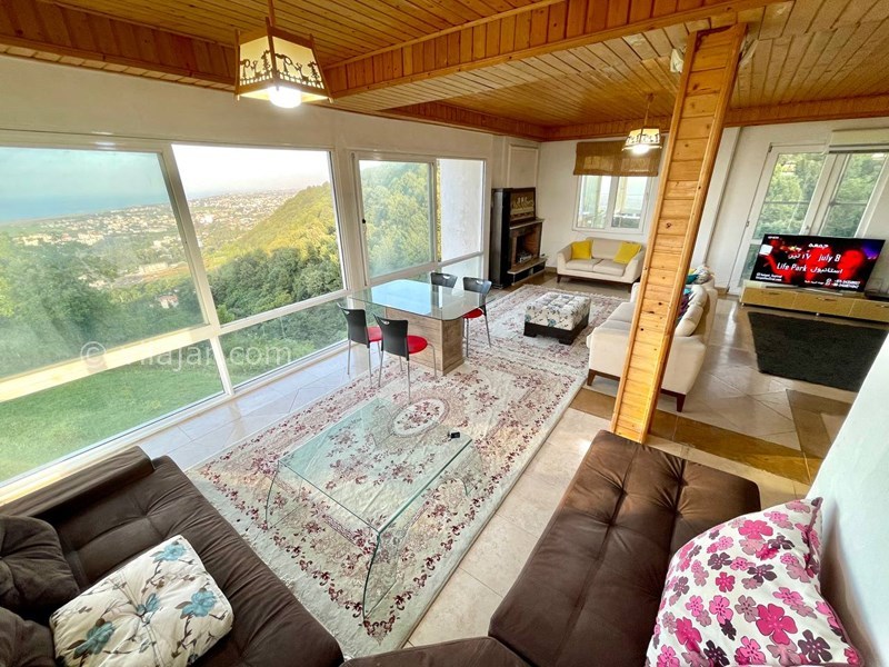 عکس شماره 710681 - اجاره ویلا در بام رامسر - پذیرایی طبقه دوم با نما شیشه ایی