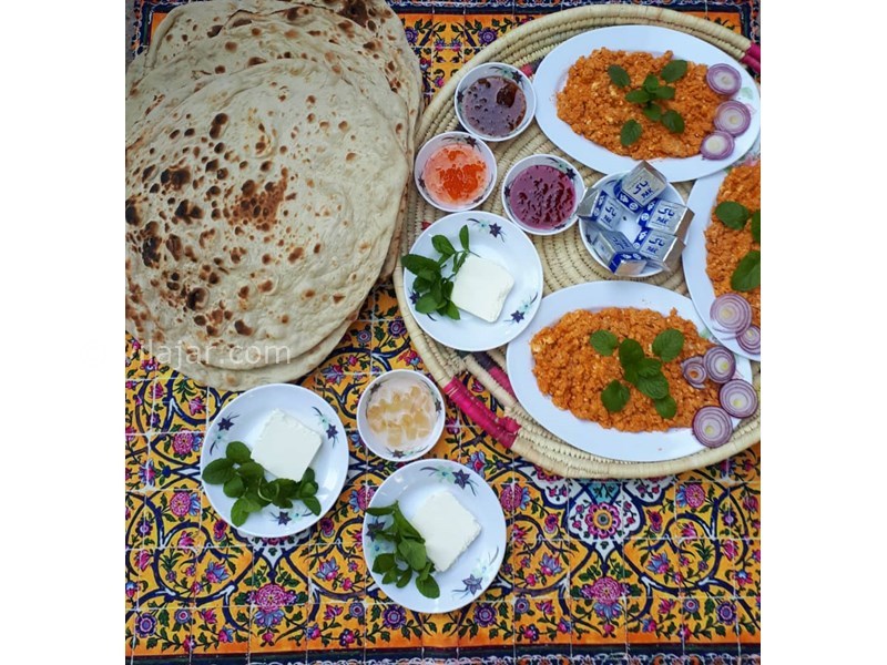 عکس شماره 711423 - متل ویلا رعنا با استخر در دزفول - شش نوع صبحانه متنوع فقط در متل ویلای بی همتا رعنای -املت با تخم مرغ خانگی کره و مربا 