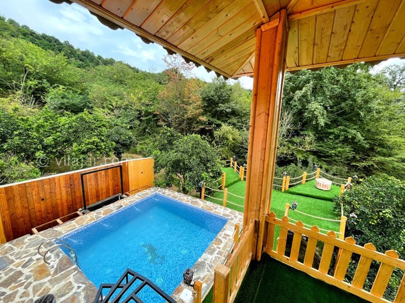 عکس شماره 725028 - کلبه چوبی با استخر روباز آبگرم رامسر - عکس اصلی