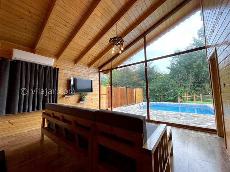 عکس شماره 725044 - کلبه چوبی با استخر روباز آبگرم رامسر - 