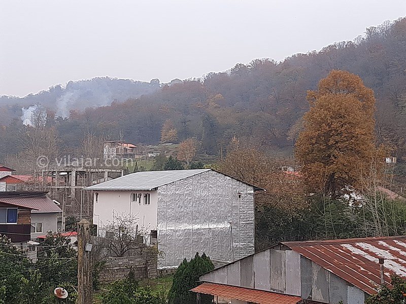 عکس شماره 730484 - اجاره ویلا در سوادکوه چای باغ - طبیعت پاییزی از بام مانلی