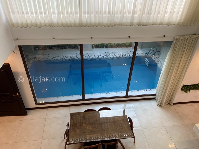 عکس شماره 731124 - اجاره ویلا با استخر چالوس خط هشت - دید به استخر از طبقه بالا