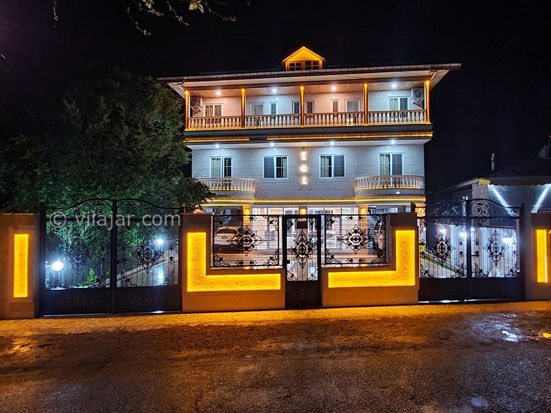 عکس شماره 756561 - ویلا با استخر لب رودخانه ماسال - نما ویلا در شب