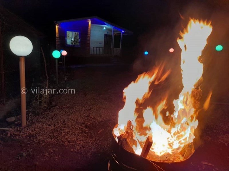 عکس شماره 769864 - اجاره کلبه چوبی جنگلی در ماسال - الاچیق کلبه در شب