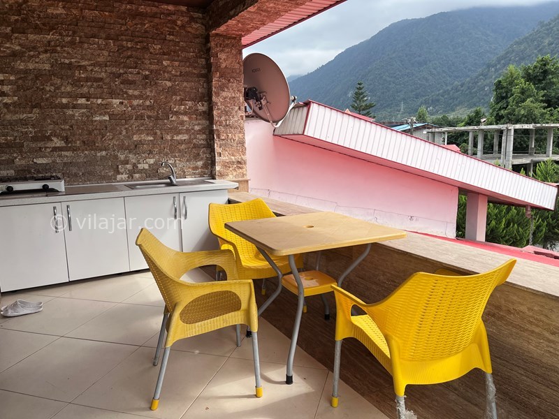 عکس شماره 784716 - ویلا بااستخر 4 فصل در نوشهر چلک - تراس شاه نشین دارای گاز و سینک