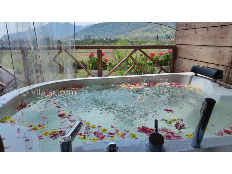 عکس شماره 812805 - کلبه چوبی با جکوزی در ماسال - جکوزی دونفره