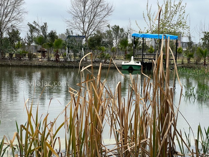 عکس شماره 814059 - رزرو ویلا استخردار با برکه آب - نمای برکه ،آلاچیق و قایق پدالو