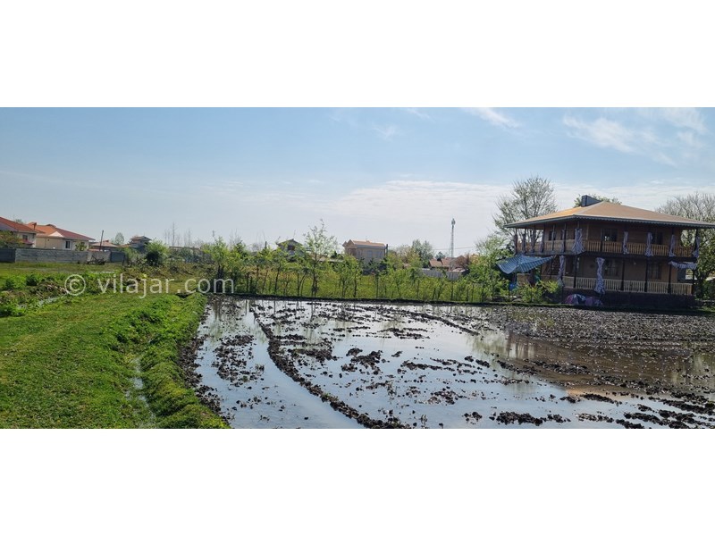 عکس شماره 814870 - اجاره ویلا جنگلی در ماسال - نمای بیرونی اقامتگاه وزمین شالی کناراقامتگاه